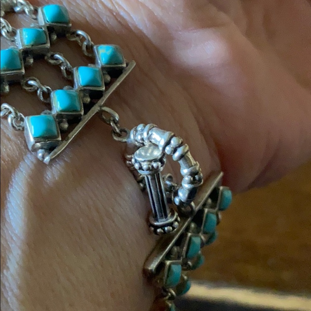 Sterling Silver turquoise stone vintage bracelet - Picture 4 of 8